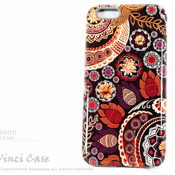 Paisley iPhone 6 6s Case - Autumn Mehndi - Fall Color Indian Paisley iPhone 6 Cover - Artistic iPhone TOUGH Case Dual Layer Protection