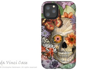 Butterfly Botaniskull - Sugar Skull - iPhone 12 / iPhone 12 Mini / iPhone 12 Pro  / iPhone 12 Pro Max / Dual Layer Tough Case - Botanical