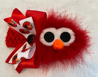 Red Monster with Big Eyes Headband, Red Monster Birthday Party Headband, Birthday Gift, Photo Prop, Baby Gift