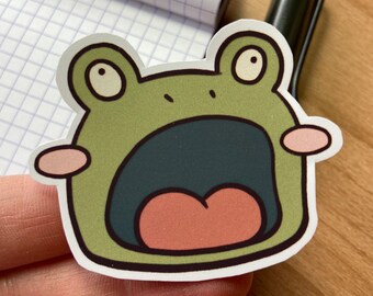 sticker : froggo scream  ** frog froge forg * matte vinyl