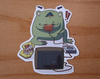 sticker : gamer froge  ** frog froggo forg * matte vinyl