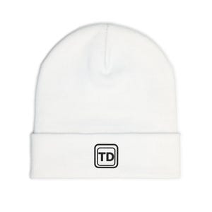 Gorro Think Deep Speak Simple, gorro de punto bordado, regalo minimalista de invierno, TINNKEO imagen 3