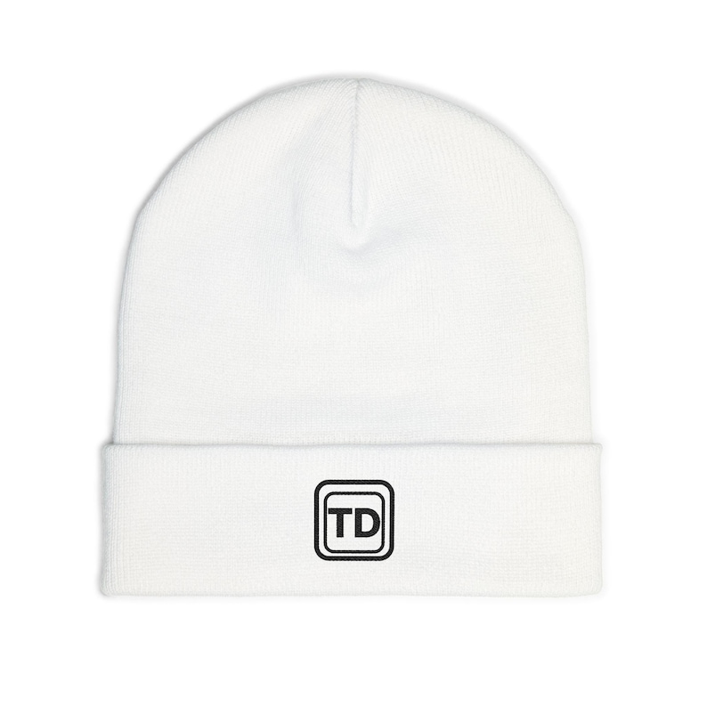 Gorro Think Deep Speak Simple, gorro de punto bordado, regalo minimalista de invierno, TINNKEO imagen 3