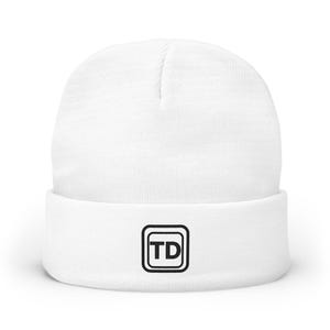 Gorro Think Deep Speak Simple, gorro de punto bordado, regalo minimalista de invierno, TINNKEO imagen 1