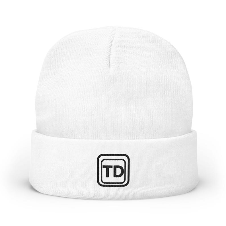 Gorro Think Deep Speak Simple, gorro de punto bordado, regalo minimalista de invierno, TINNKEO imagen 1