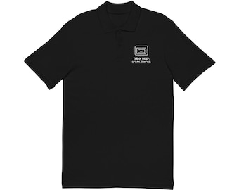 Think Deep. Speak Simple. Black Embroidered Polo Shirt | TINNKEO Minimalist Men's Polo