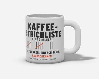Kaffee-Strichliste | Tasse Bürotasse Geschenk | TINNKEO