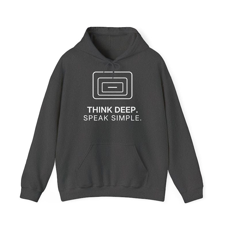 Think Deep Speak Simple Hoodie, Unisex Heavy Blend Sweatshirt, Minimalist Typography Gift, TINNKEO image 5