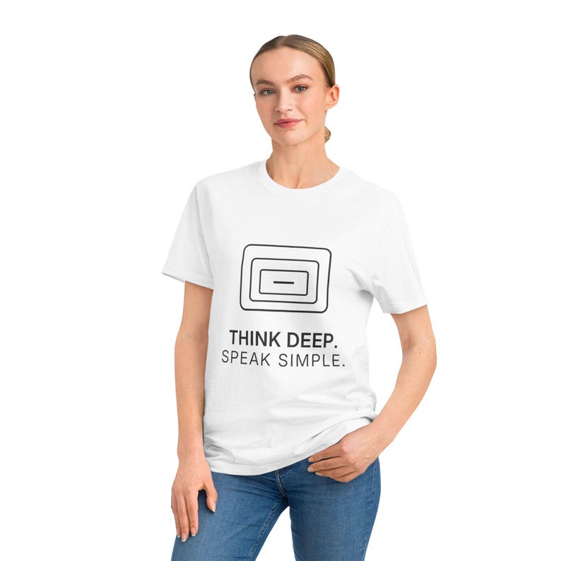 Pense profundamente. Fale de forma simples. Camiseta | TINNKEO imagem 3