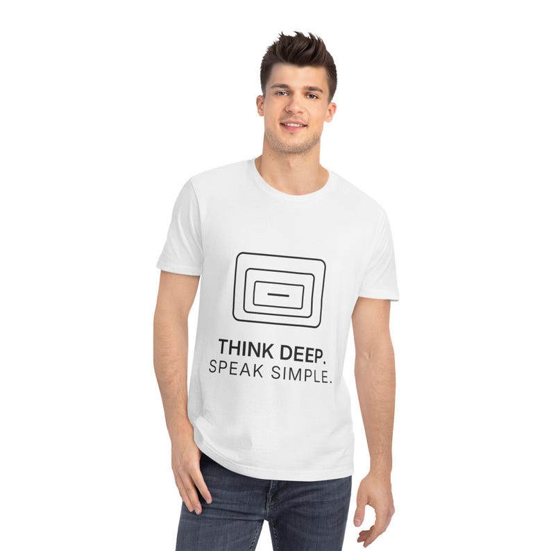 Pense profundamente. Fale de forma simples. Camiseta | TINNKEO imagem 4