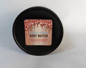 4 oz. Lemongrass- Rose Body Butter | Body moisturizer | Great for normal to dry skin