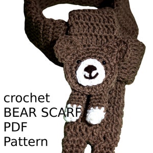 Instant download BEAR Scarf Crochet PDF Pattern image 2