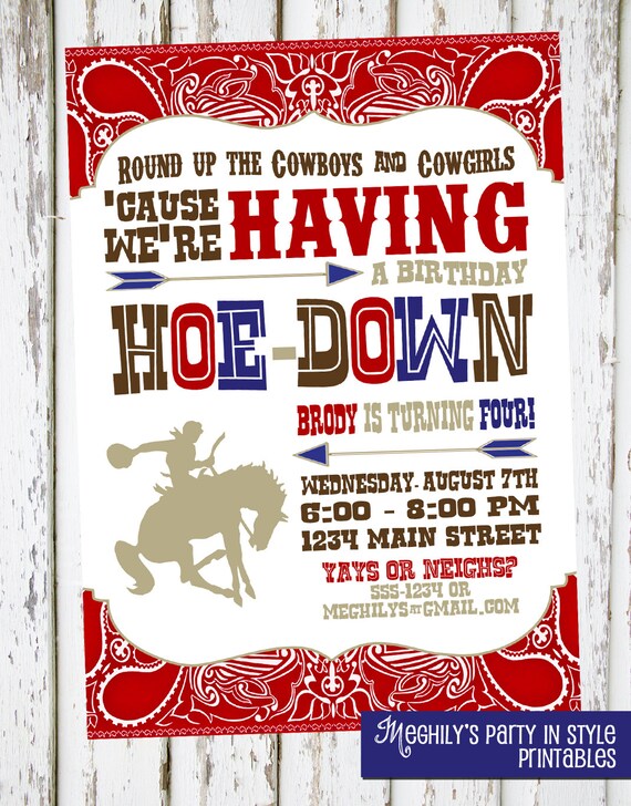 Items similar to Cowboy Birthday Invitation on Etsy
