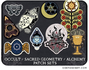 Coey: Occult, Sacred Geometry, and Alchemy Patches