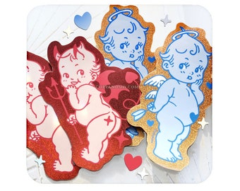 Coey: Kewpie Angel and Devil (Glitter Stickers)