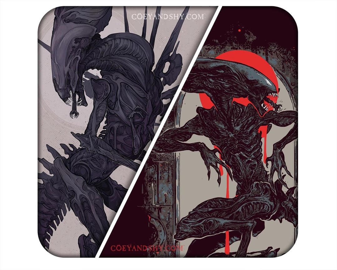 Coey: CLEARANCE Xenomorph Queen and Drone (Prints, Tapestries)