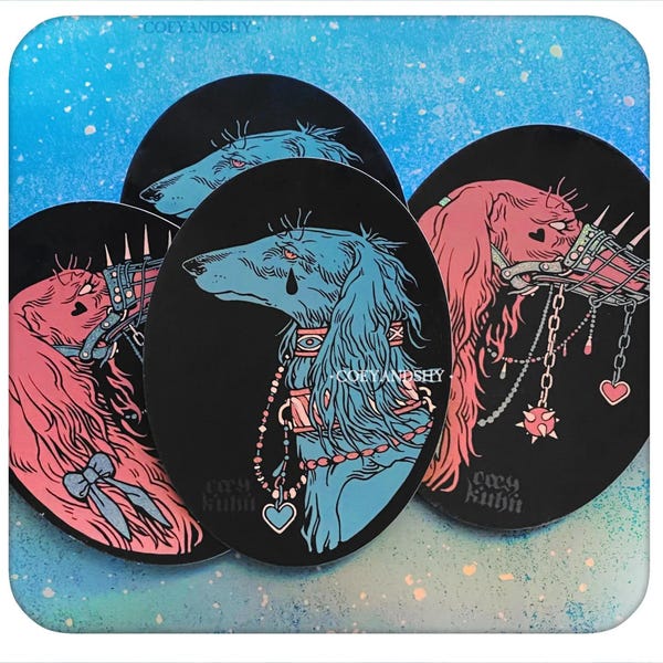 Coey: Windhund Glitzer Sticker