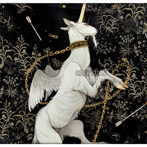 Coey: Captured Unicorn (Prints, Tapestries)