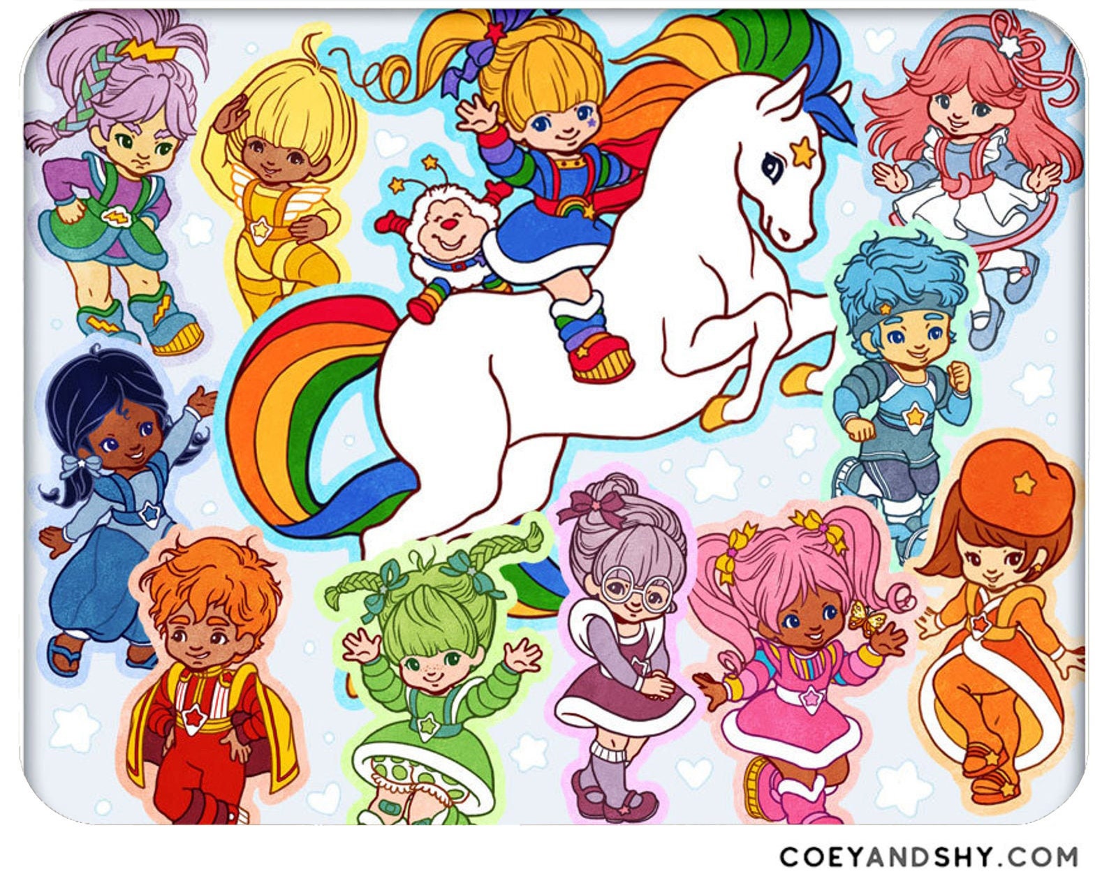 12 Rainbow Brite Watercolor 8 X 10 DIGITAL PRINTS 