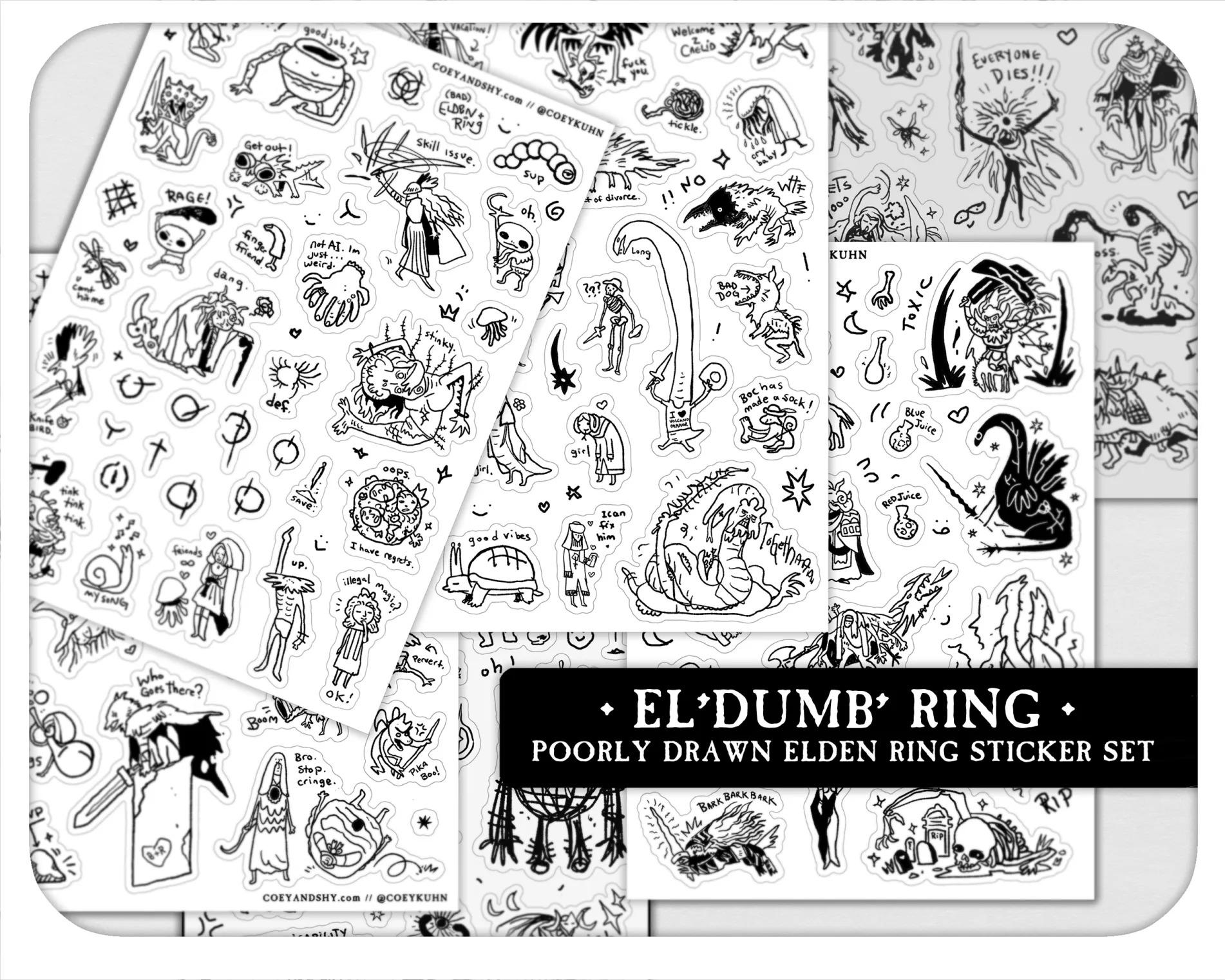 Coey: El'dumb Ring Sticker Set - Etsy