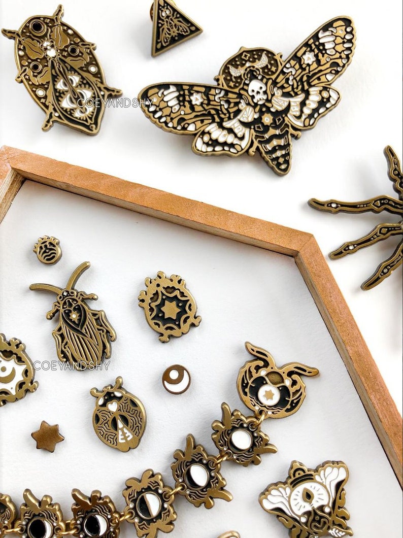 Shy & Coey: Shadow Box Occult Insects Pins image 8