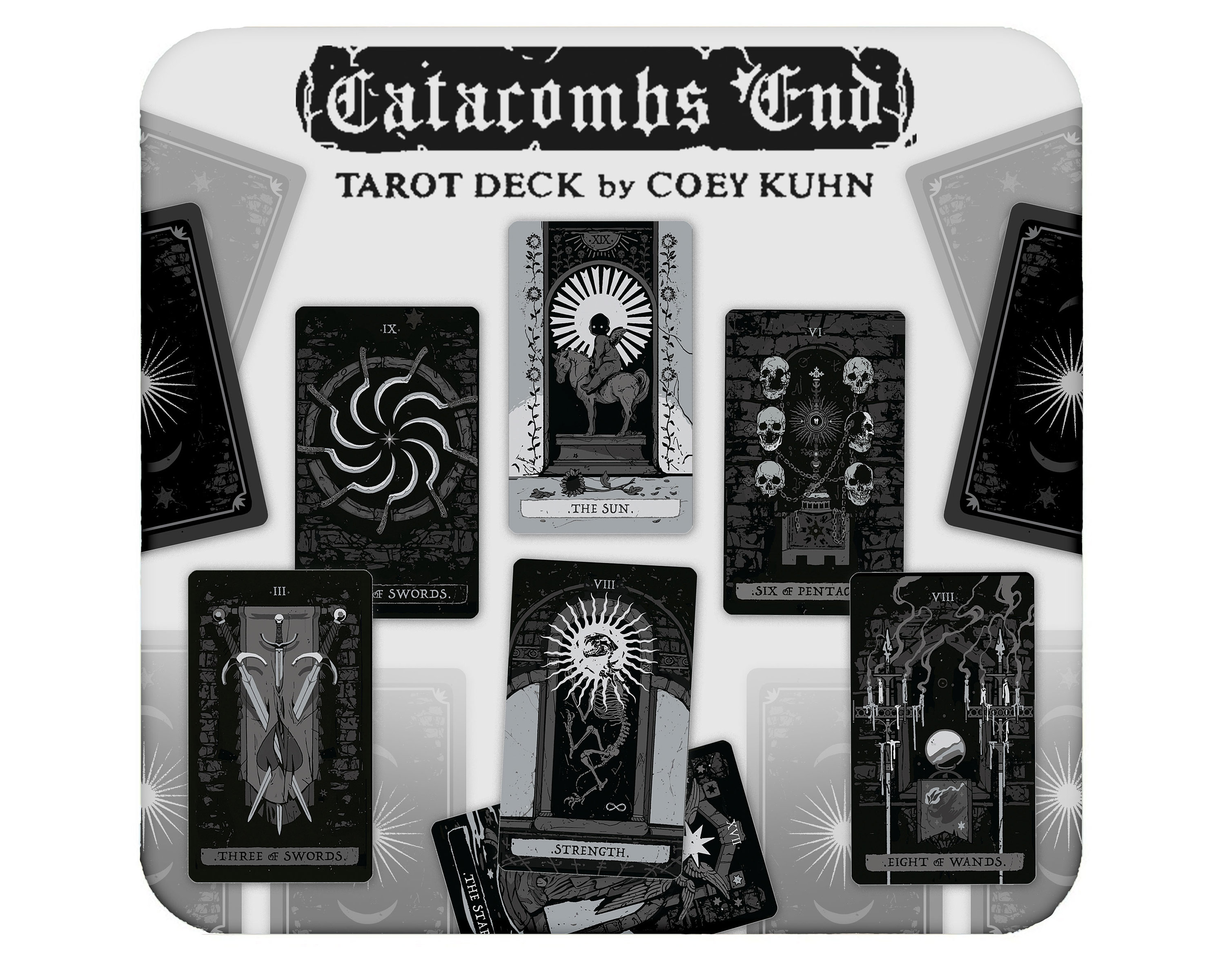 Coey: Tarot del Fin de las Catacumbas (Cubierta y Paños de Altar)