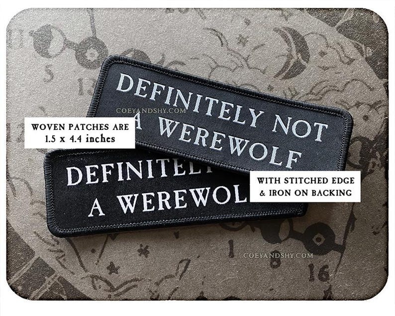Coey: Definitely Not A Werewolf Patches - Etsy
