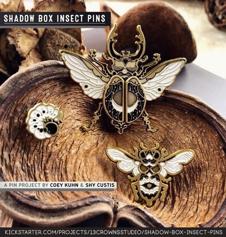 Shy & Coey: Shadow Box Occult Insects Pins image 5