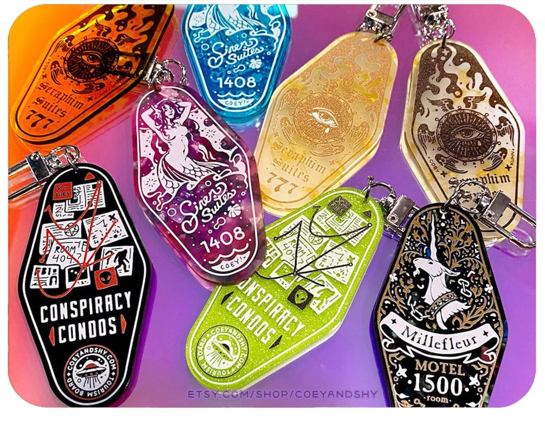 Coey: Fantasy Hotel Keychains - Etsy