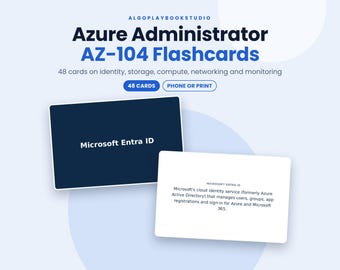 Azure Administrator AZ-104 Flashcards | 48 Digital Study Cards (PDF)