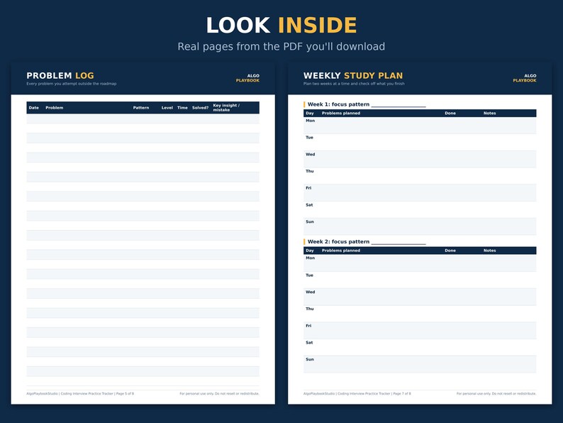Coding Interview Practice Tracker | 75 Problems by Pattern (PDF) image 6