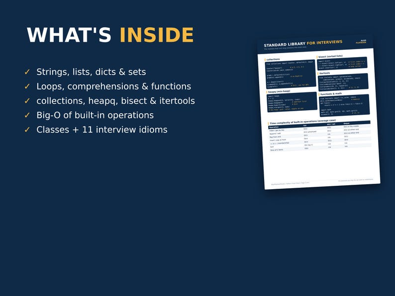 Python Cheat Sheet for Coding Interviews | 4-Page Printable PDF image 3