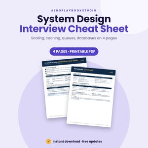 System Design Interview Cheat Sheet | 4-Page Printable PDF