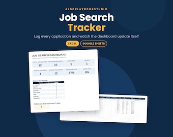 Job Search Tracker Spreadsheet | Excel & Google Sheets Template