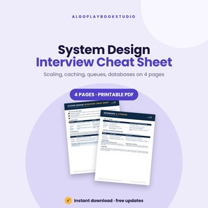 System Design Interview Cheat Sheet | 4-Page Printable PDF