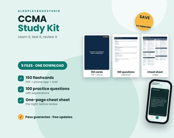 CCMA Study Kit | 150 Flashcards + 100 Practice Questions + Cheat Sheet | PDF + Interactive + Anki