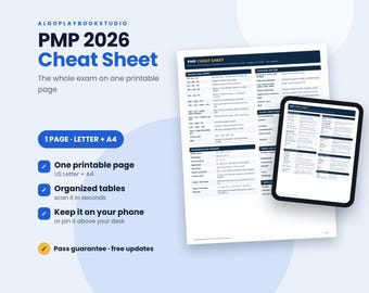 PMP 2026 Exam Cheat Sheet | One-Page Study Guide (PDF)