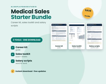 Medical Sales Starter Bundle | Career Kit, Brag Book, Sales Tracker & Salary Scripts