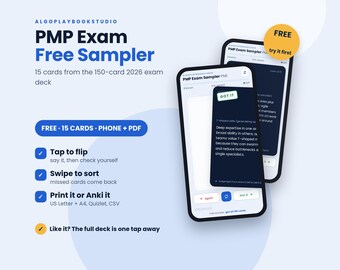 PMP Exam Flashcards Sampler | 15 Cards from 2026 Deck (Interactive App + PDF)