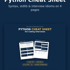 Python Cheat Sheet for Coding Interviews | 4-Page Printable PDF image 4