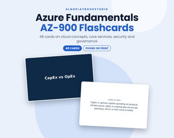 Azure Fundamentals AZ-900 Flashcards | 48 Digital Study Cards (PDF)