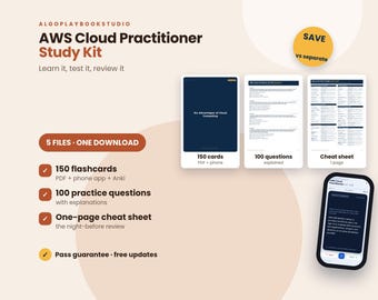 AWS Cloud Practitioner Study Kit | 150 Flashcards, 100 Questions, Cheat Sheet (CLF-C02)