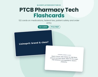 PTCB Exam Flashcards | Pharmacy Technician Study Guide | 122 Cards (PDF)