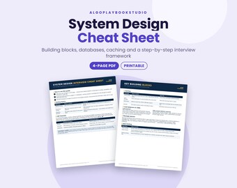 System Design Interview Cheat Sheet | 4-Page Printable PDF