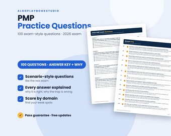 PMP Practice Questions | 100 Exam-Style Questions With Explanations | 2026 Exam Printable PDF Study Guide
