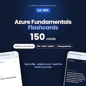 AZ-900 Flashcards & Studiegids | Voorbereiding op het Microsoft Azure Fundamentals-examen | 150 kaarten | PDF + Interactief + Anki