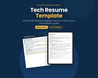 Tech Resume Template | ATS-Friendly Software Engineer Resume (Word)