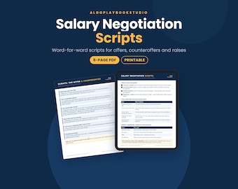 Salary Negotiation Scripts | Job Offer, Counteroffer & Raise Templates | Printable PDF