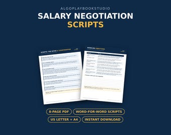 Salary Negotiation Scripts | Job Offer, Counteroffer & Raise Templates | Printable PDF