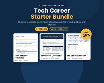 Tech Career Starter Bundle | Resume, Interview Questions & Job Tracker